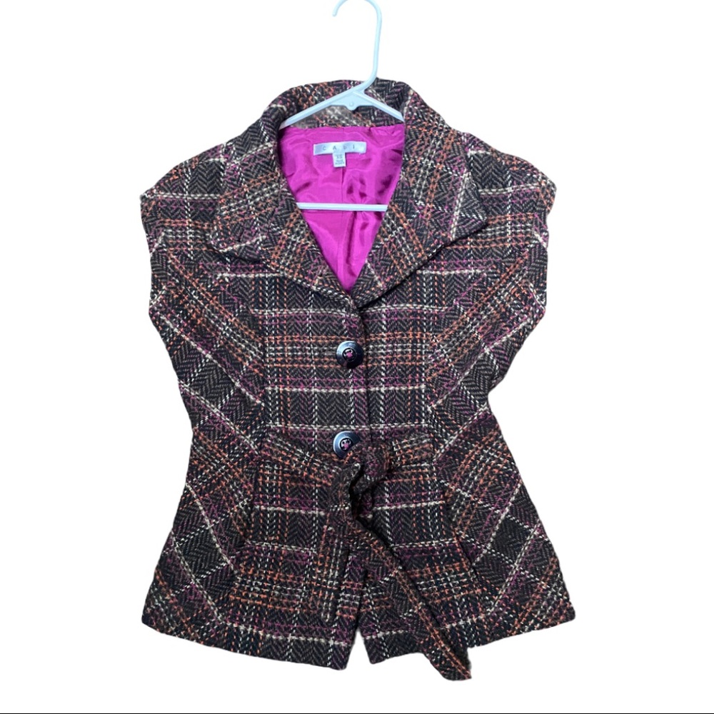 CABI plaid chunky vest adorable and new without tag!